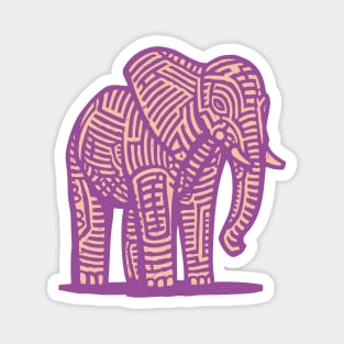 Majestic Purple Elephant | Tribal Pattern Graphic Magnet