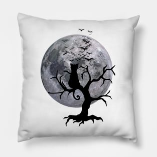 Halloween Cat | Moon | Horror Unisex Pillow