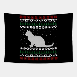 Cat Lover Ugly Christmas Sweater Gift Cute Tapestry