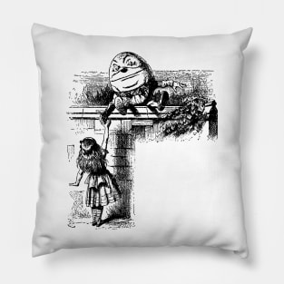 Vintage Alice in Wonderland, Humpty Dumpty Sat on a Wall Pillow