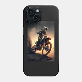 Fast Dirt bike rider on mars CGI style Phone Case