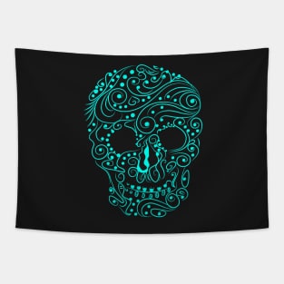 Stylistic Skull - Teal Tapestry