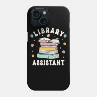 Library Assistant Retro Groovy Librarian Assistent Book Lover Phone Case