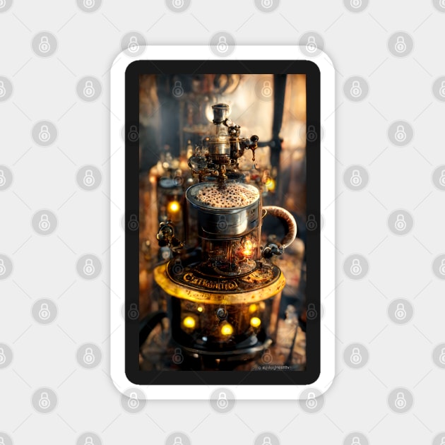 Extra large coffee lover steampunk machine Magnet by ai1art