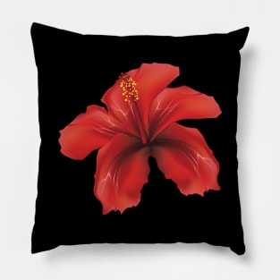 Red hibiscus Pillow