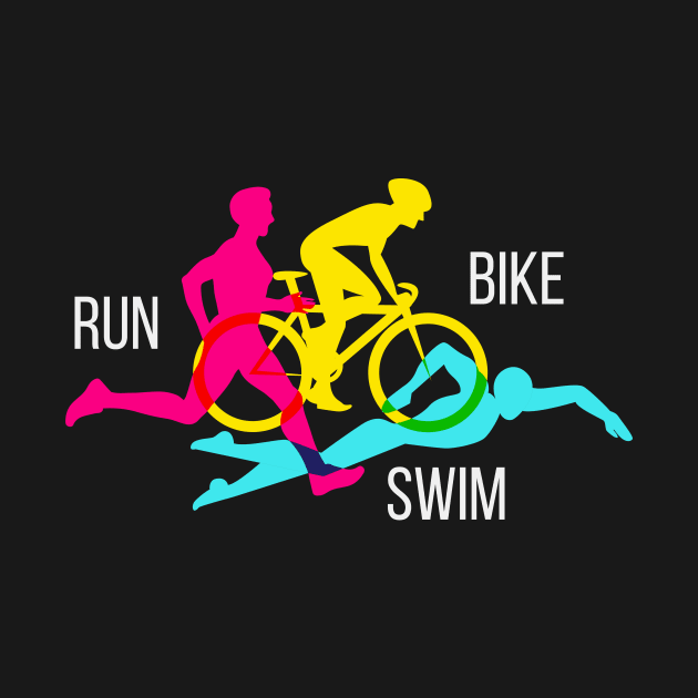 Swim Bike Run Triathlon Sport Athlete Marathon by Foxxy Merch