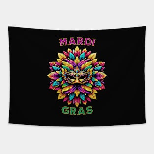 Vibrant Mardi Gras Celebration Art. Tapestry