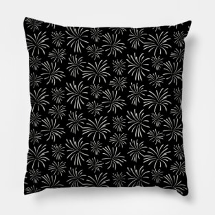 Fireworks pattern in black and white Pillow