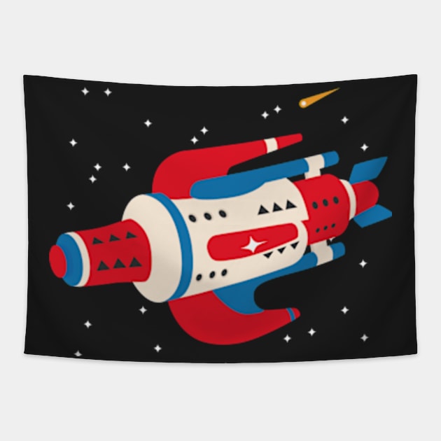 Space Age Ship Model 01 Tapestry by Plan8