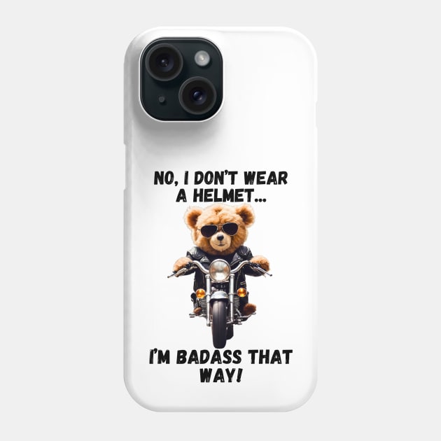 Biker Teddy Bear with Attitude Phone Case by Doodle and Things