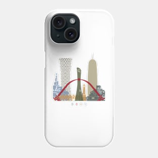 Doha skyline poster Phone Case