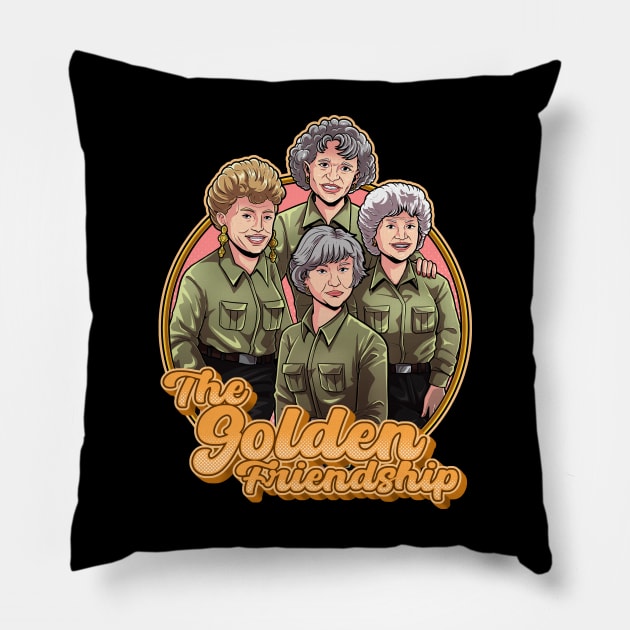 The Golden Friendship Artwork Pillow by namanyastudios