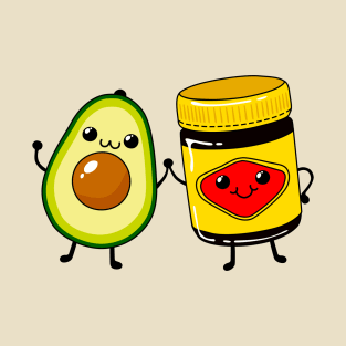 Vegemite and Avacado - Cute friends - Cute Vegetarian Spread - Australia T-Shirt