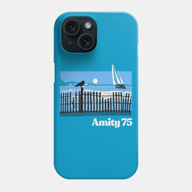 Amity 1975 - The Summer Of Jaws - Vintage Style Souvenir Design Phone Case by DankFutura