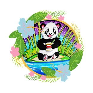 Panda eating T-Shirt