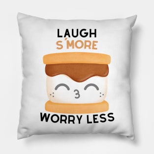 Laugh S'More Worry Less - Cuddly Marshmallow Face Pillow