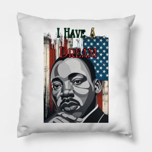 "Dreamscape Harmony: MLK Tribute" - MLK Civil Rights Activist Pillow