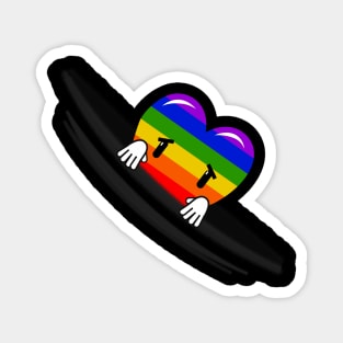 Cute kawaii pride rainbow flag heart Magnet