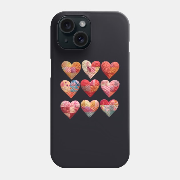 Patchwork Hearts Collection Phone Case by Mistywisp