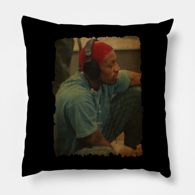 Dennis Rodman New Hair Vintage Pillow by CAH BLUSUKAN