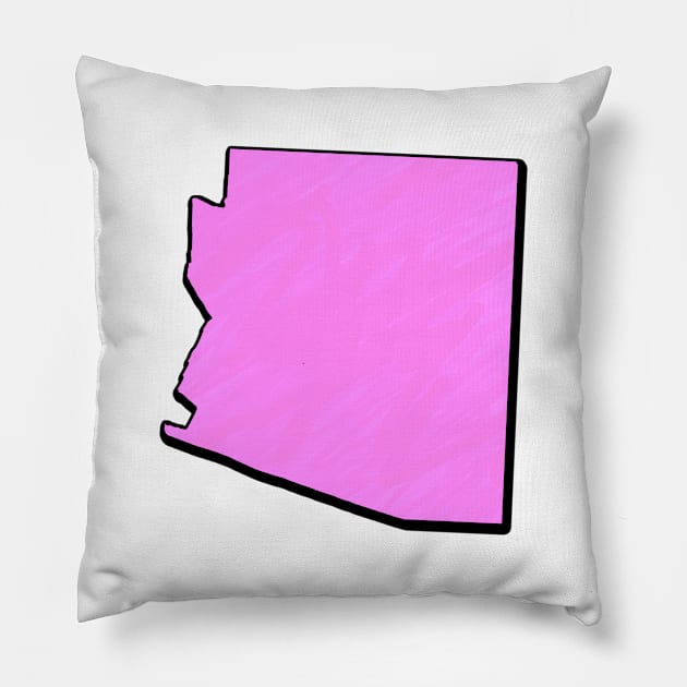 Pink Arizona Outline Pillow by Mookle