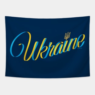 Ukraine ribbon font Tapestry