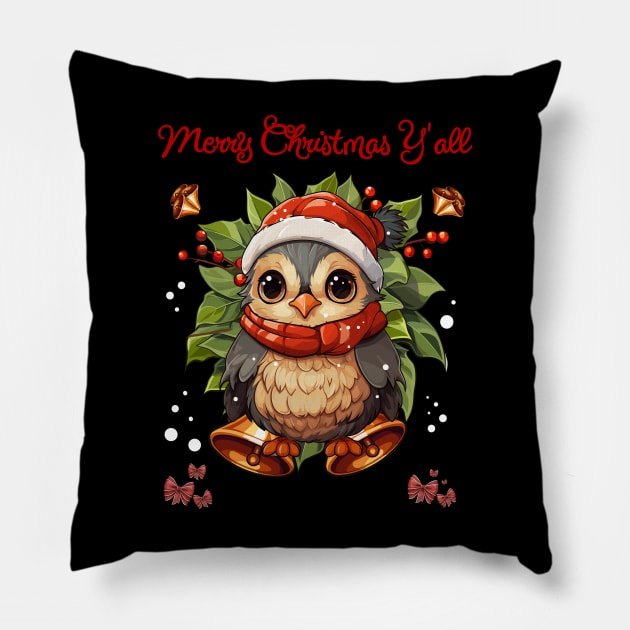 Merry Christmas Y'all Pillow by ToonSpace