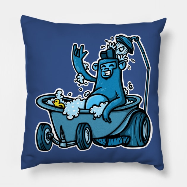 hotrod gorila Pillow by manuvila