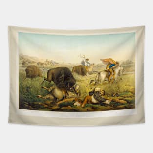 Bison Hunt Art Tapestry