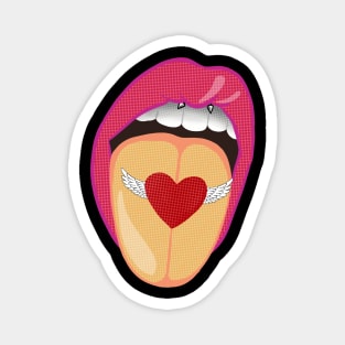 Heart with wings lips Magnet