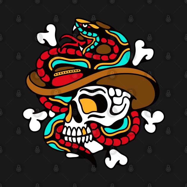 Skull cowboy snake by Bojes Art