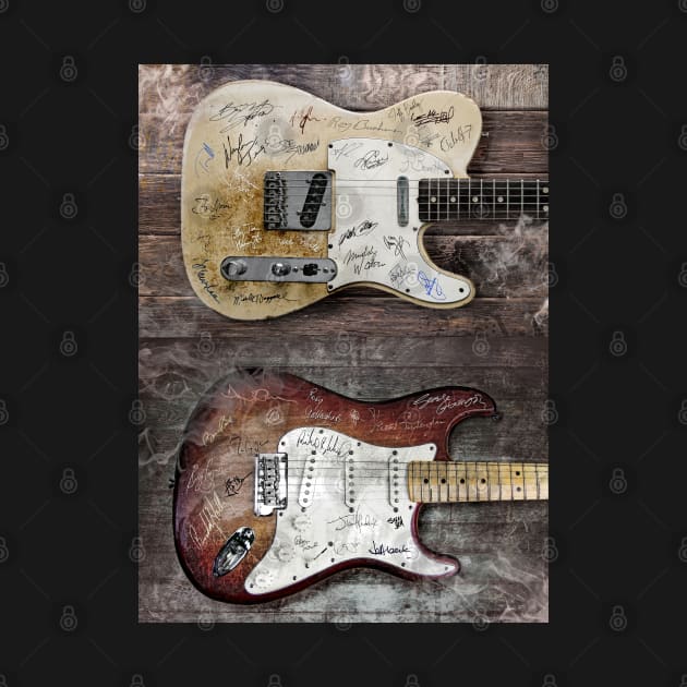 Famous Guitarists Signatures by IconsPopArt