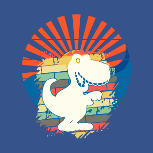 White Dinosaur Sunrays T-Shirt