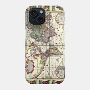 Claes Jansz Visscher - Map of the World 1652 -  Ancient Worlds Phone Case