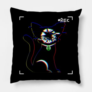 Glitch Tooth Cat Pillow