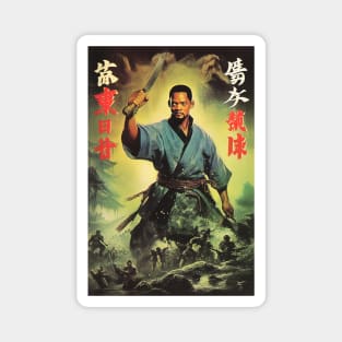 Will Smith as japanese samurai, funny movie poster Magnet