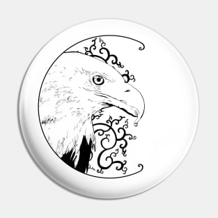 tête d'aigle en noir et blanc Pin