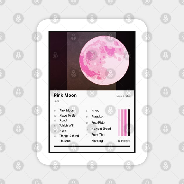 Pink Moon Tracklist Magnet by fantanamobay@gmail.com