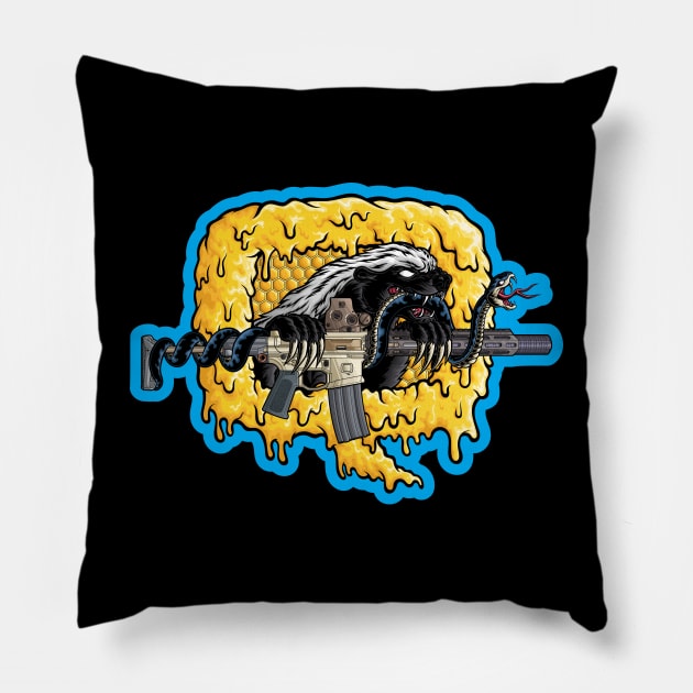 Q Honey Badger Pillow by orozcodesign