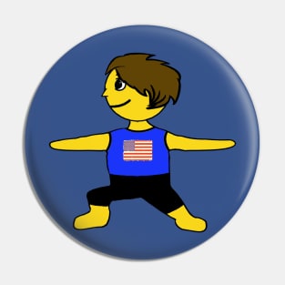 American Flag Yoga Shirt Pin