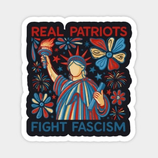 Real Patriots Fight Fascism Magnet