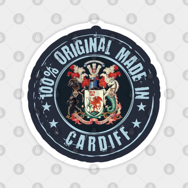 Cardiff, 100% original made in Cardiff, Cardiff supporter Magnet by Teessential