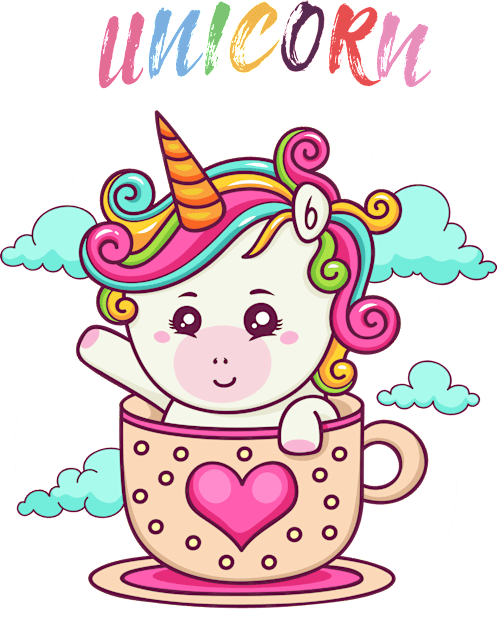 Unicorn Coffee Lover Kids T-Shirt by JeffDesign