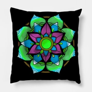 Lime Green Mandala Pillow