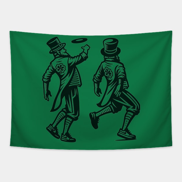 Leprechauns playing doubles Tapestry by HumorbyBrian