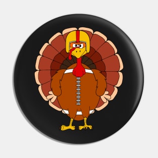 Thanksgiving Football Turkey Character Pin