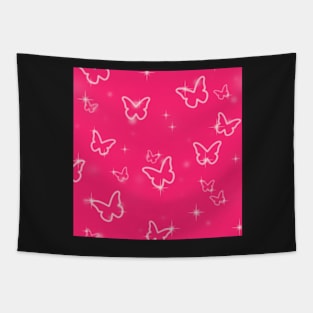 pink y2k butterfly pattern Tapestry