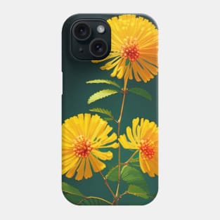 Closeup of Fantasy Mimosa Flowers - Yellow and Orange Flower Phone Case