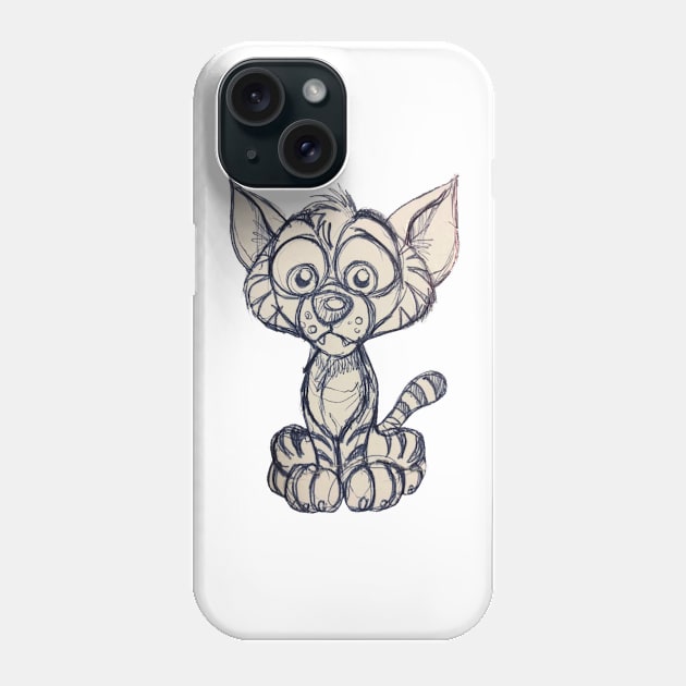 Kitty Sketch Phone Case by Wickedcartoons