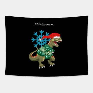 Clanosaurus Rex XMASsaurus rex Christmas Ugly Sweater Holiday Tyrannosaurus Rex Santa Claus Tapestry